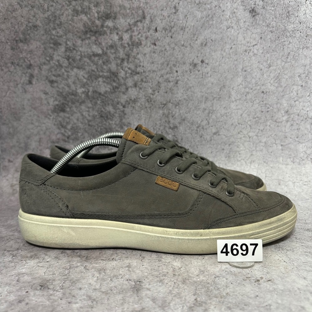 ECCO Soft 7 M Sneaker Mens Sz 11 Grey Tarmac Leather Lace Up 430304-02308